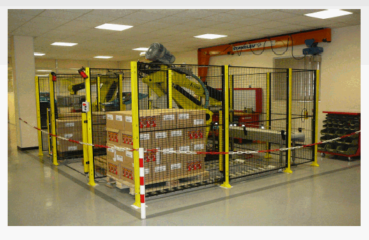 Intégration d'une Cellule robotisée Palettisation de 900 cartons/heure Montage à blanc réalisé dans ...